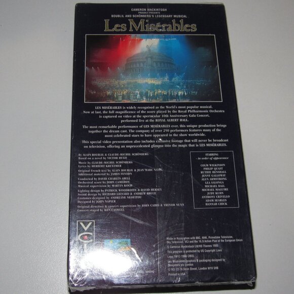 Les Misérables The Dream Cast in Concert VHS 10th Anniversary Royal Albert Hall - Picture 3 of 3